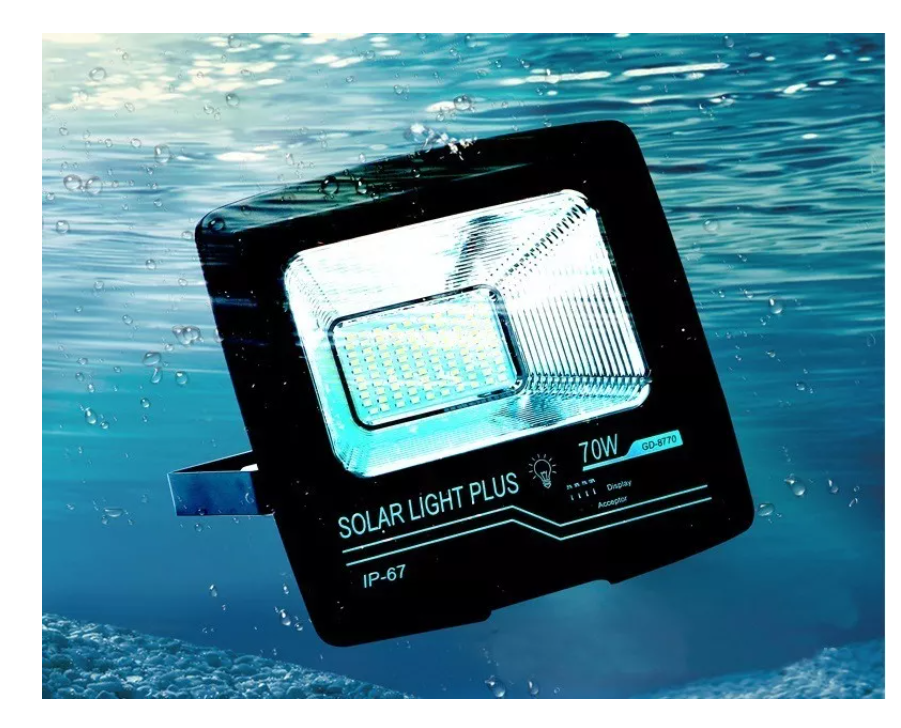 Lámpara Foco Solar Led 50w Flood Panel Solar Control Remoto-7