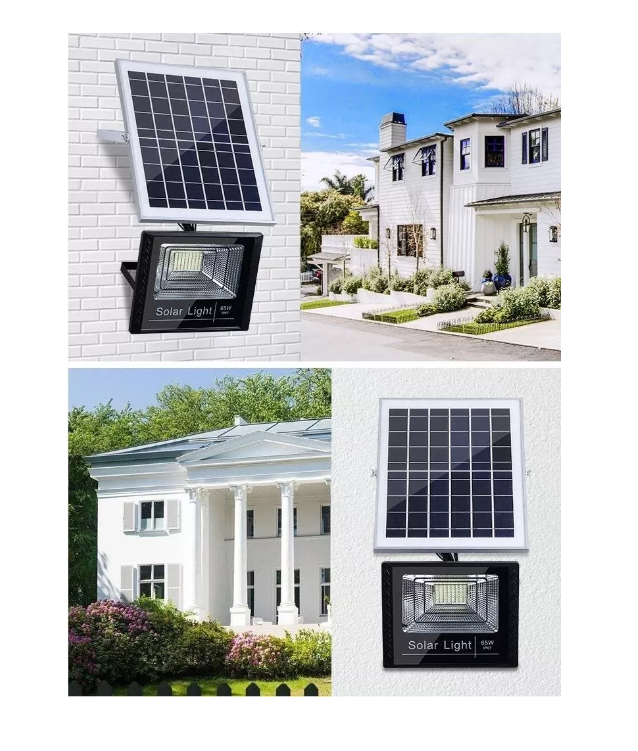 Lámpara Foco Solar Led 50w Flood Panel Solar Control Remoto-6
