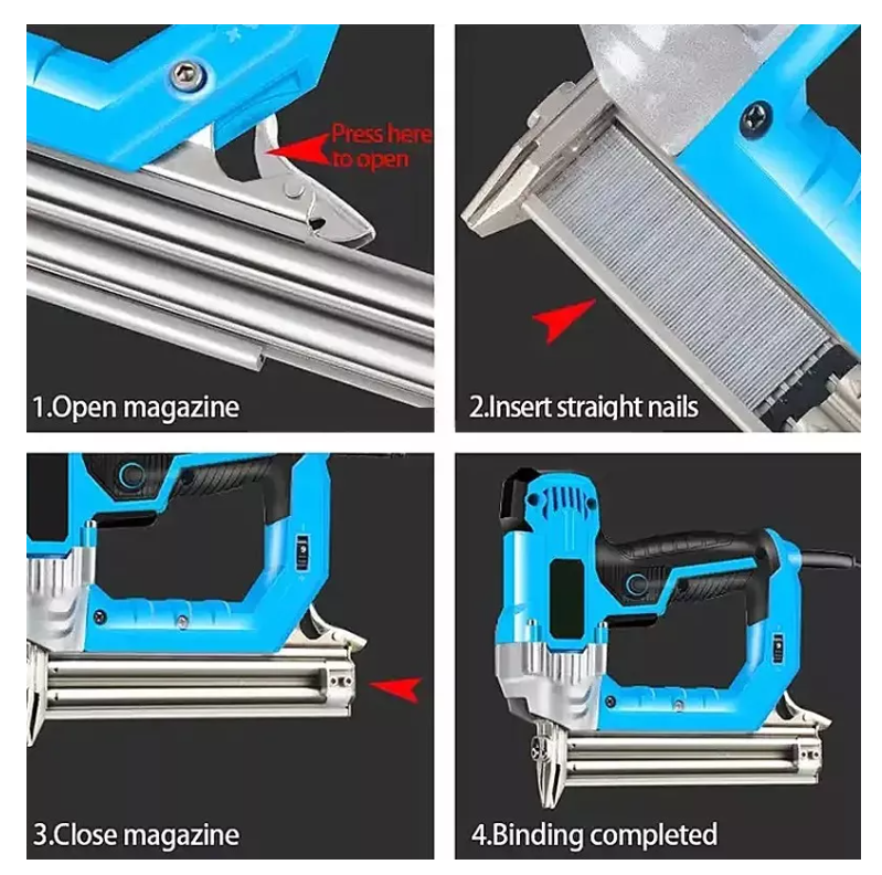 Pistola De Grapas Eléctrica, Clavadora Para Marcos, Muebles-5