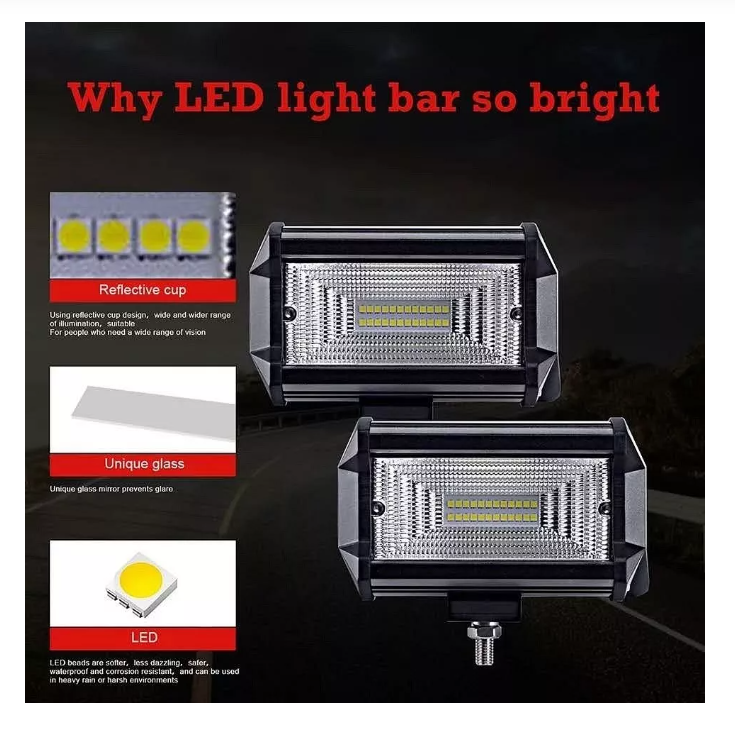 Barra Focos Neblineros Led 72w Expansion Auto Moto Camiones-5