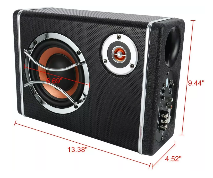 Subwoofer Plano Amplificador Parlante + Kit Instalación 12v-2