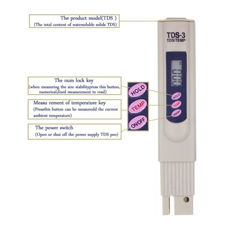 Medidor Digital Tester Agua Temperatura Y Pureza Tds Meter 3-2