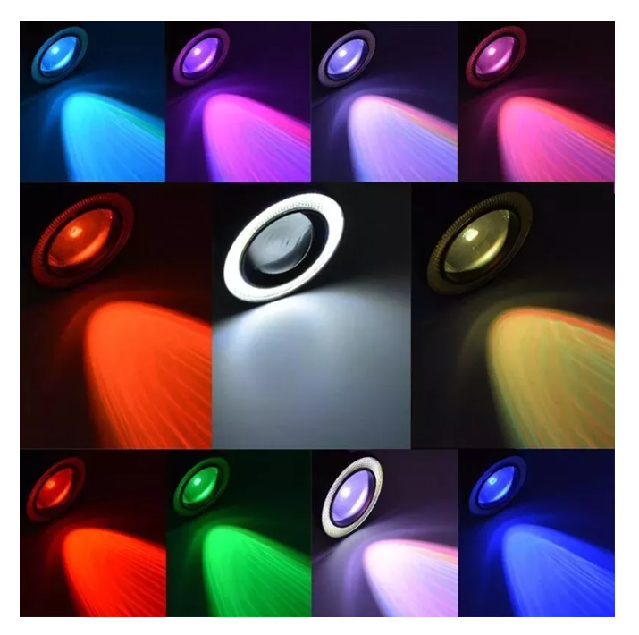 X2 Focos Neblineros Led Ojos De Ángel Rgb Multicolor 89mm-4