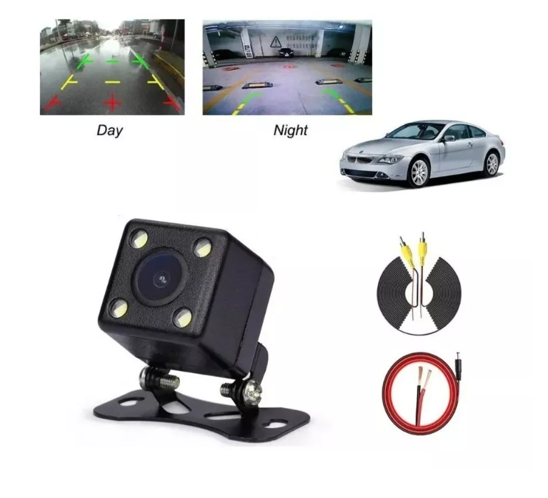Hd Camara Auto Visión Nocturna Retroceso 4 Led Ip66 12v-2