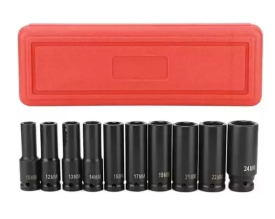 Juego Set Dados De Impacto 1/2, 10 Piezas De 10 A 24 Mm-3