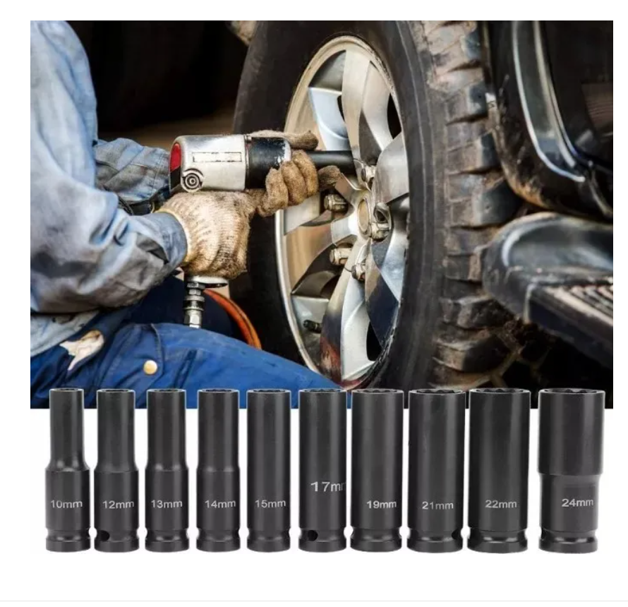 Juego Set Dados De Impacto 1/2, 10 Piezas De 10 A 24 Mm-5