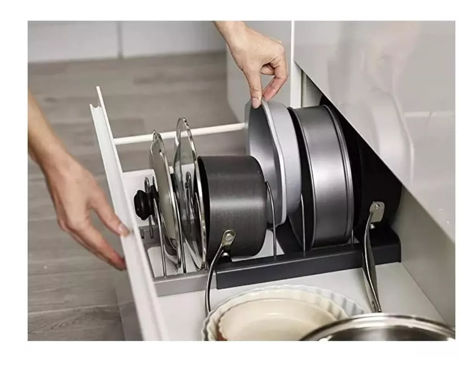 Organizador Tapas Ollas Expansible Estante Cocina Sartén-5