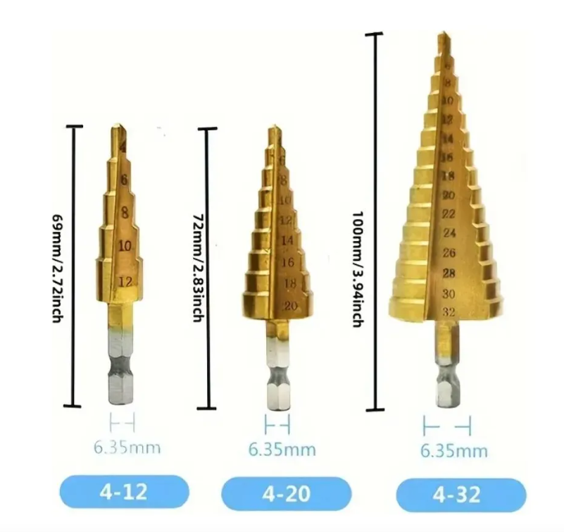 Set Brocas Escalonadas Taladro 4 A 32 Mm + Estuche-2