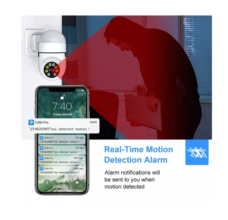 Cámara Wifi Ip Movimiento Alarma Exterior Anti Agua Full Hd-5