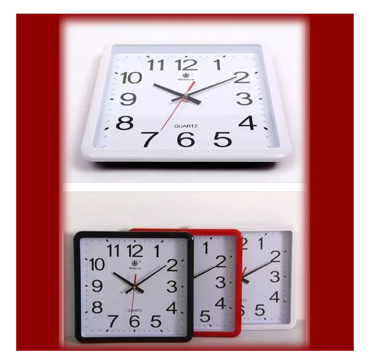Reloj De Pared Cuadrado Mural Decorativo 20 Cm Silencioso-3