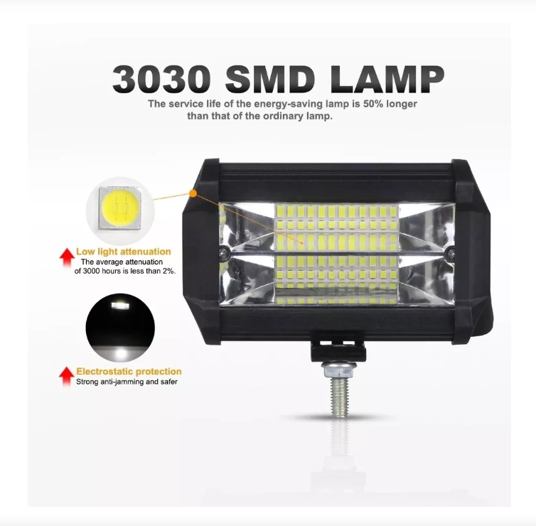 Barra Focos Neblineros Led 72w Expansion Auto Moto Camiones 2-4
