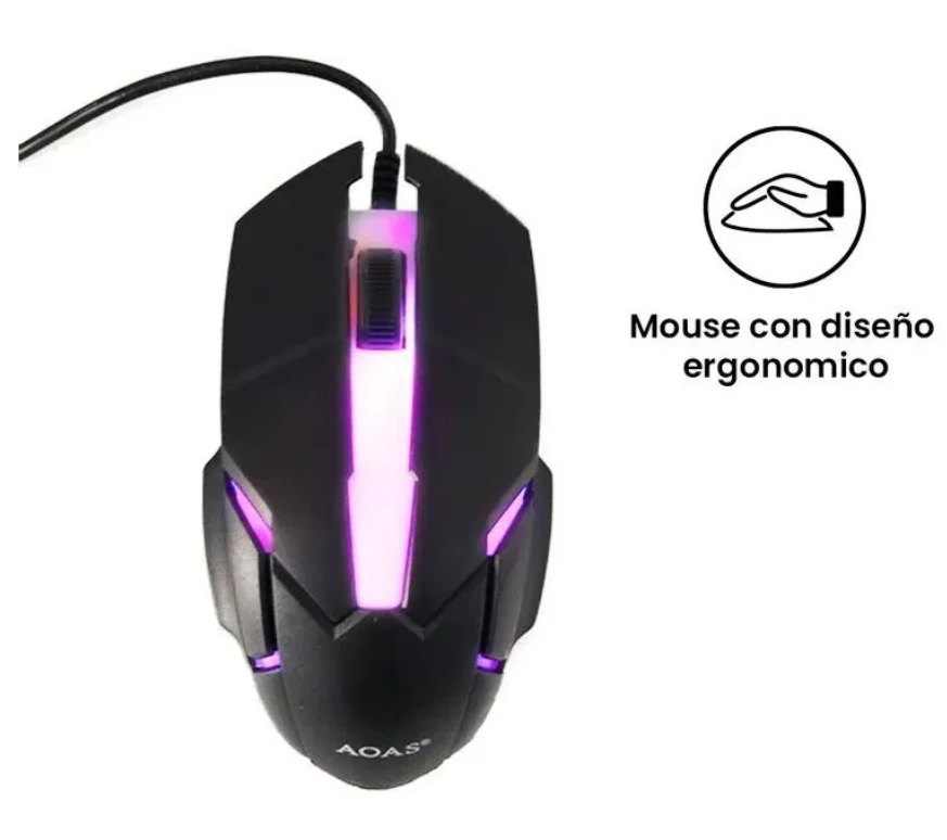 Pack Teclado Mouse Kit Gamer Led Rgb Retroiluminado Mecánico-1