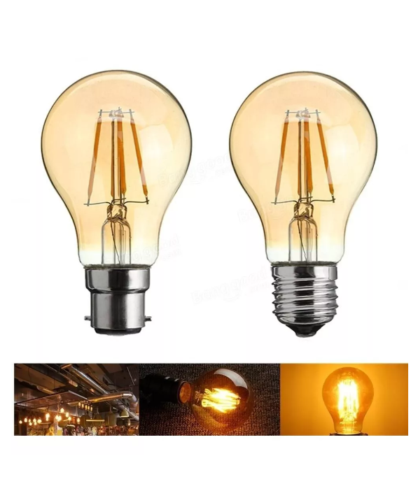 Ampolleta Vintage Led Filamento Modelo A60 Luz Calida Color de la luz Blanco cálido-3