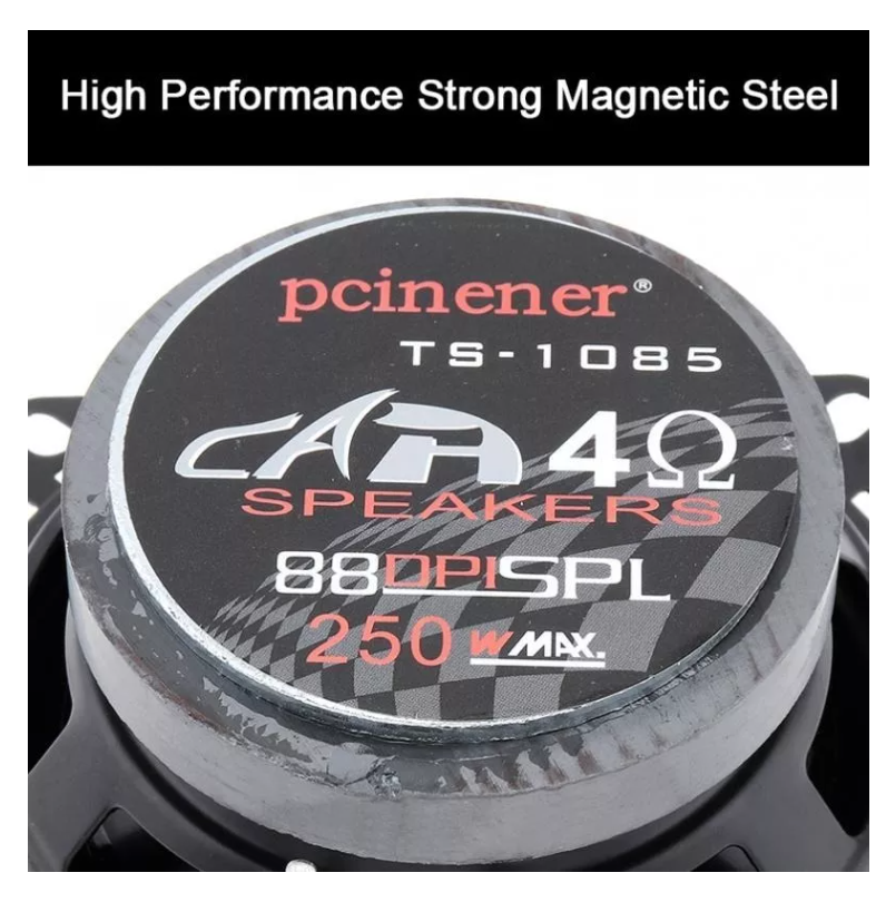 Kit 2 Parlantes Auto 10cm Redondo 250wmax Coaxial-4