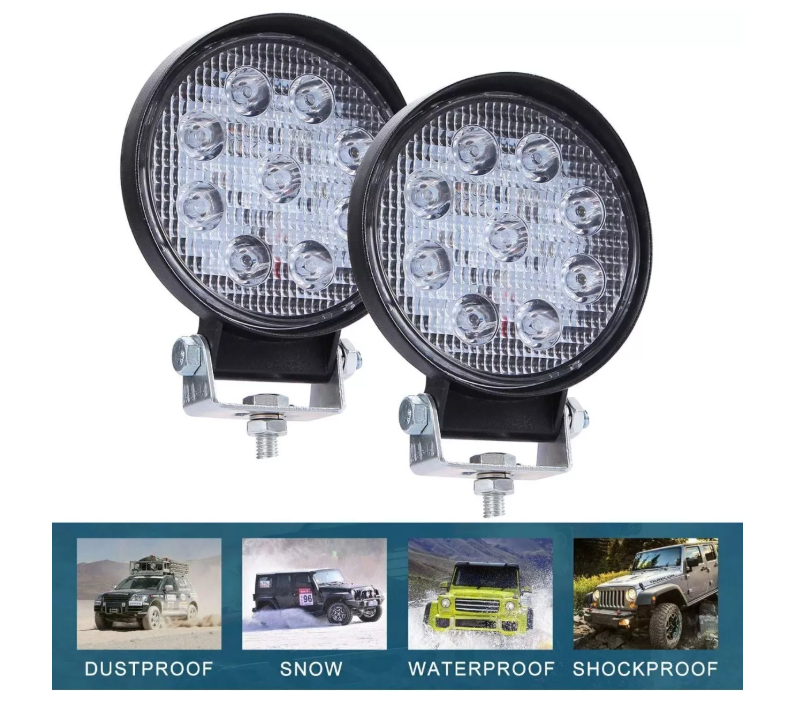 X2 Luces Foco Neblinero Led 27w 4x4 Auto Caminon Redondo-5