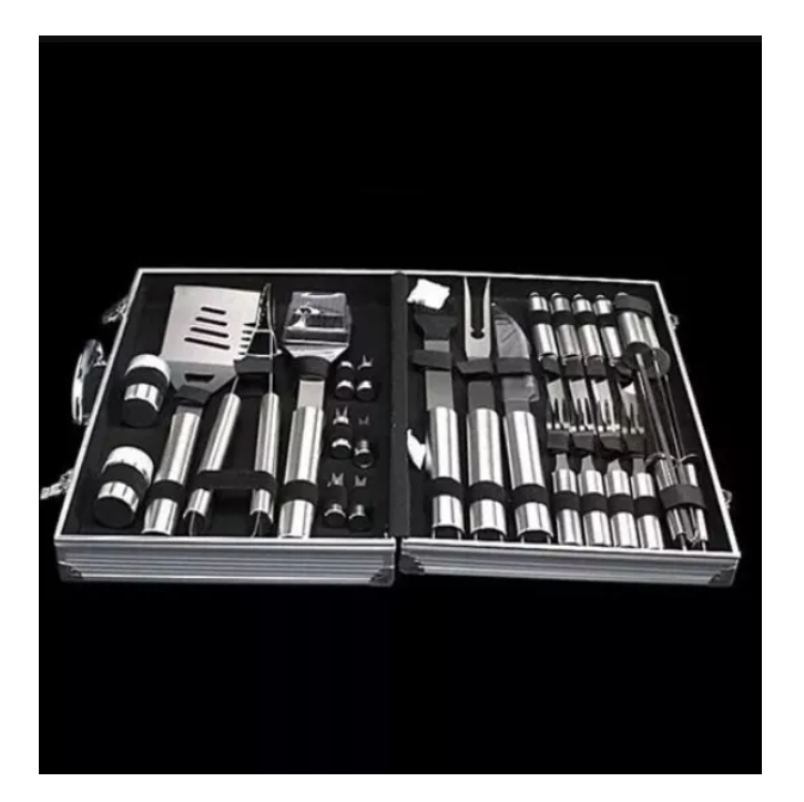 Maleta 26 Pcs Acero Inox Cubiertos Asado Parrilla Barbacoa-6