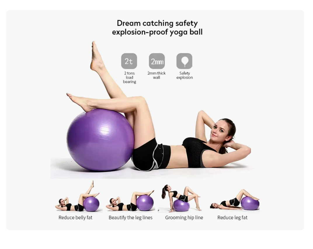 Oferta Pelota Balon 75 Cm Pilates Yoga + Inflador Pelotas-1