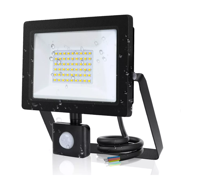 Foco Led Exterior Con Sensor Movimiento 30w Ip66-0