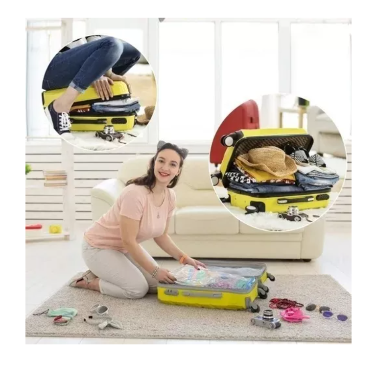 Pack 12 Bolsas Organizadoras Al Vacio Con Bomba Manual 60*80-4