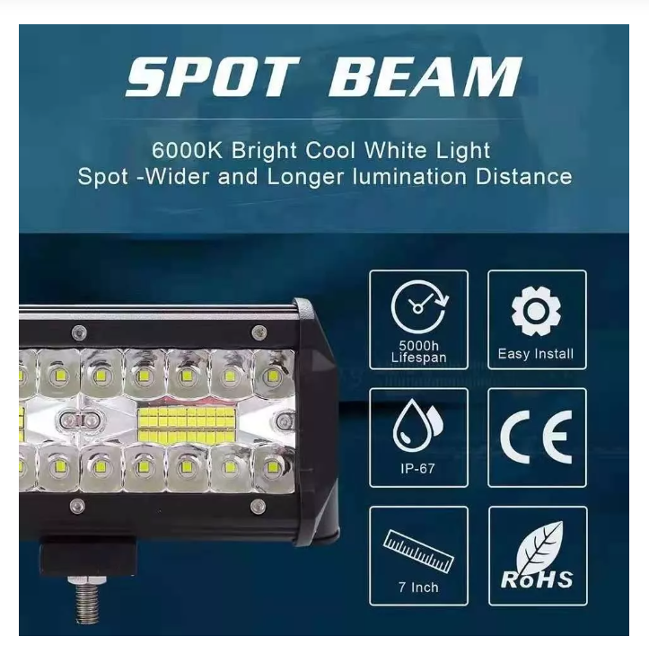 Barra Focos Neblineros Led 120w Expansion Auto Moto Camiones-2
