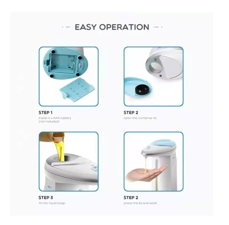 Dispensador Automático Alcohol Gel Jabon Sensor Infrarrojo-3