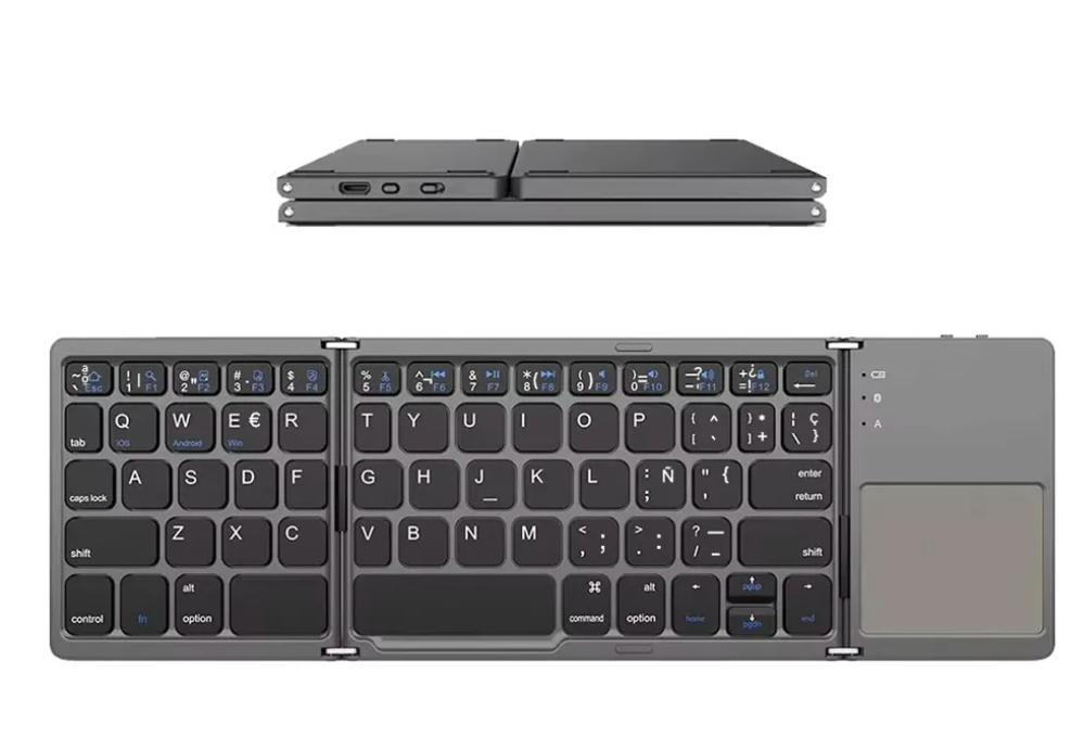 Mini Teclado Plegable Con Trackpad Bluetooth Recargable-3