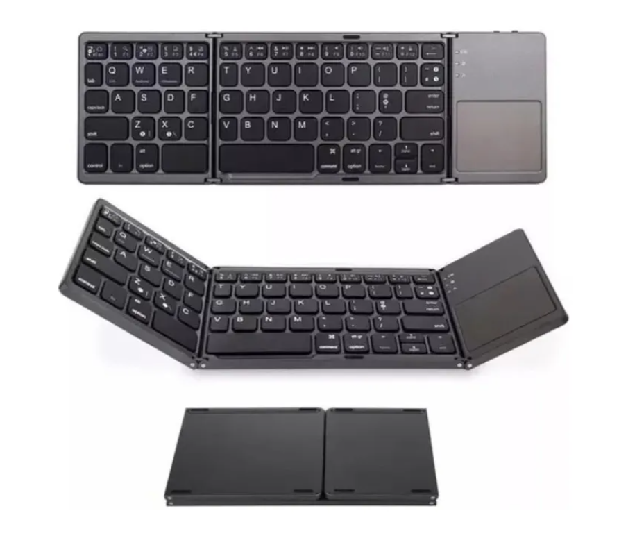 Mini Teclado Plegable Con Trackpad Bluetooth Recargable-4