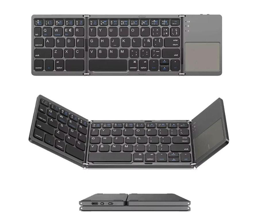 Mini Teclado Plegable Con Trackpad Bluetooth Recargable-5
