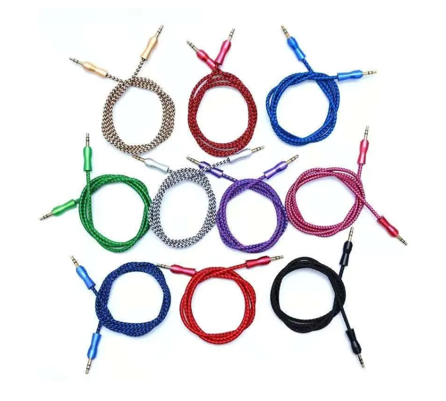 X10 Cable Auxiliar Audio Plug 3.5 Mm 1 Metros Premium Nylon 1-1