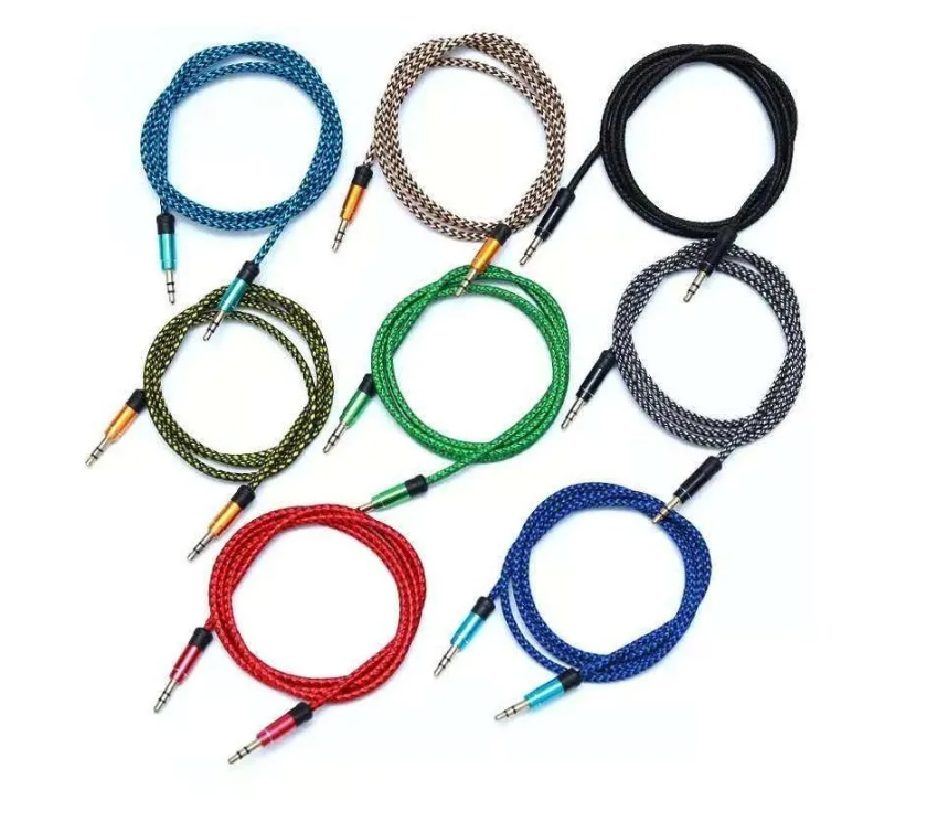 X10 Cable Auxiliar Audio Plug 3.5 Mm 1 Metros Premium Nylon 1-2