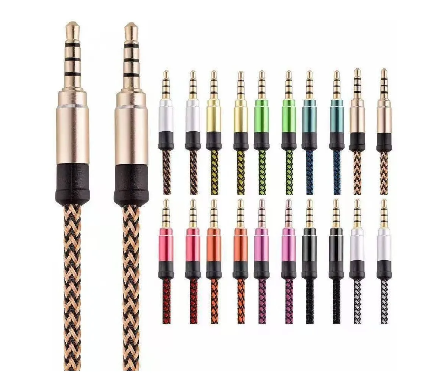 X10 Cable Auxiliar Audio Plug 3.5 Mm 1 Metros Premium Nylon 1-3
