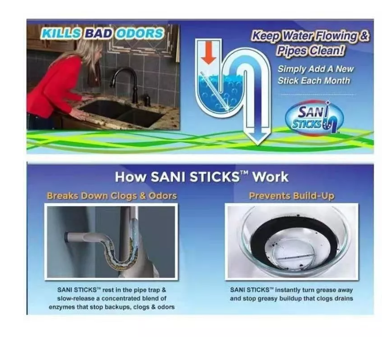 Kit 12 Barras Limpia Cañerías Destapa Tuberías Malos Olores-7