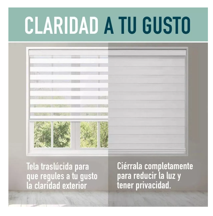 Cortina Roller Duo Zebra Día Y Noche Color Variado 120x240cm-4