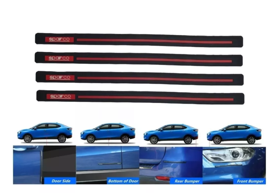 X4 Tope De Puerta Goma Universal Adhesivo Tuning Parachoques-0