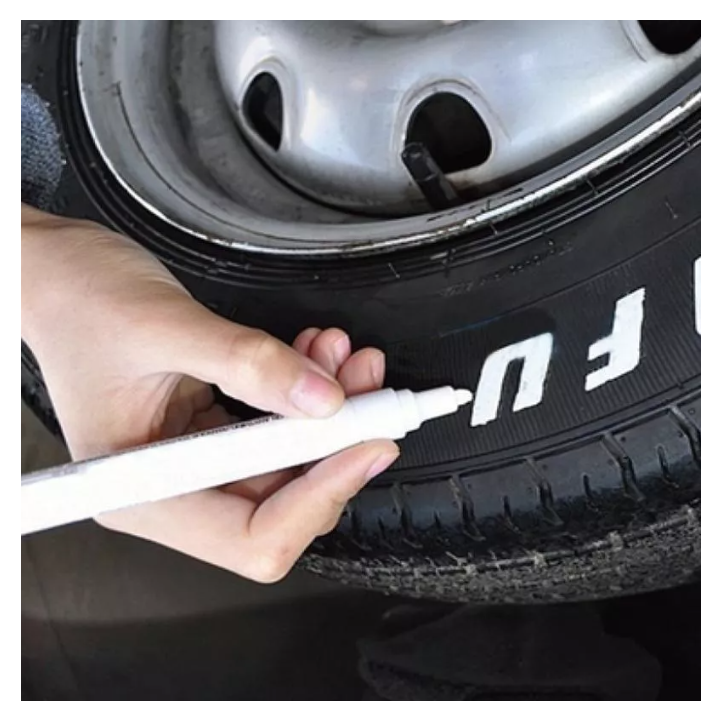 Lapiz Marcador Pinta Neumáticos Blanco Auto Tunnig Renovador-7