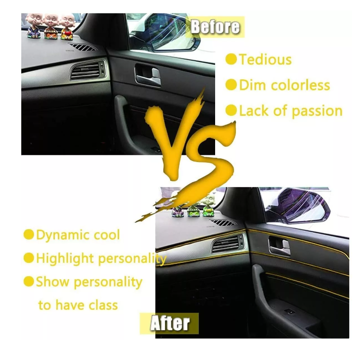 Moldura Cinta Tira 5 Metros + Espatula Auto Interior Tuning-1