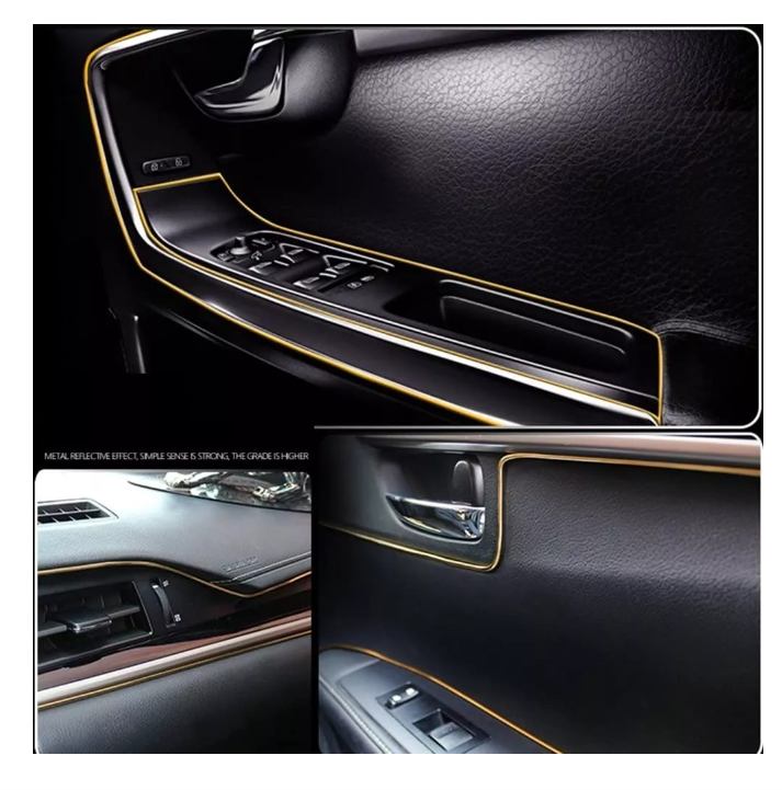 Moldura Cinta Tira 5 Metros + Espatula Auto Interior Tuning-3