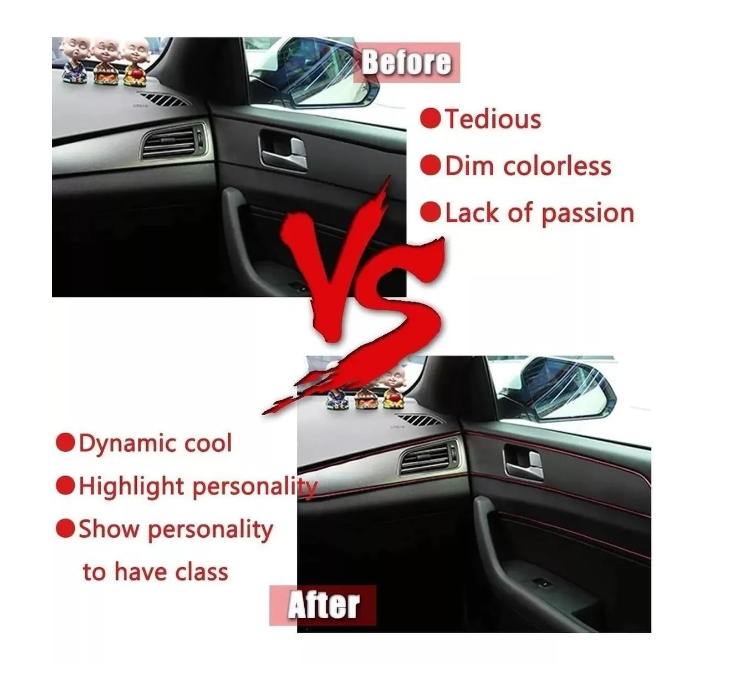 Moldura Cinta Tira 5 Metros + Espatula Auto Interior Tuning-3