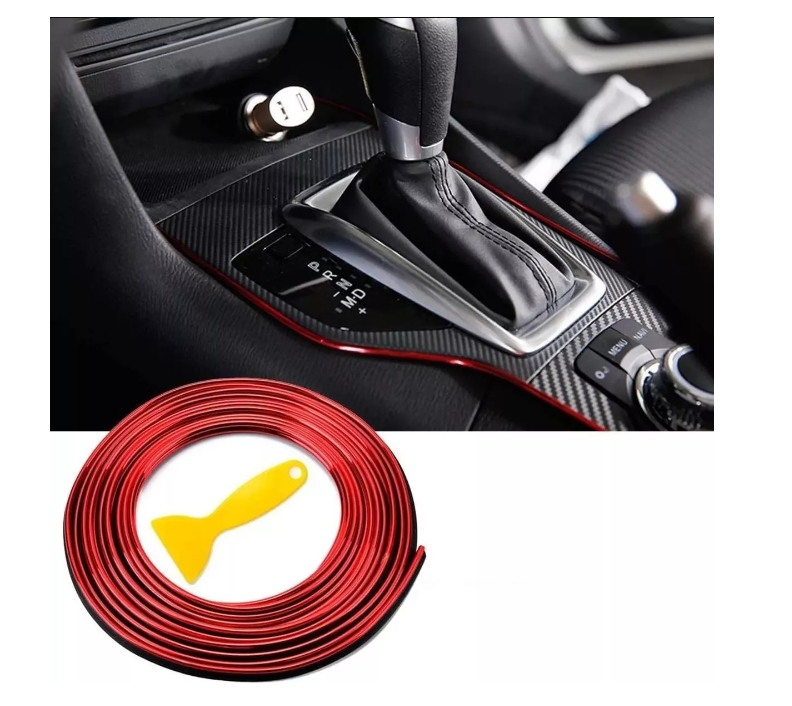 Moldura Cinta Tira 5 Metros + Espatula Auto Interior Tuning-4
