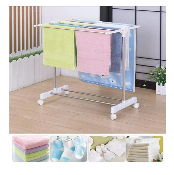 Tendedero De Ropa Perchero Simple Colgador Plegable Movil-5