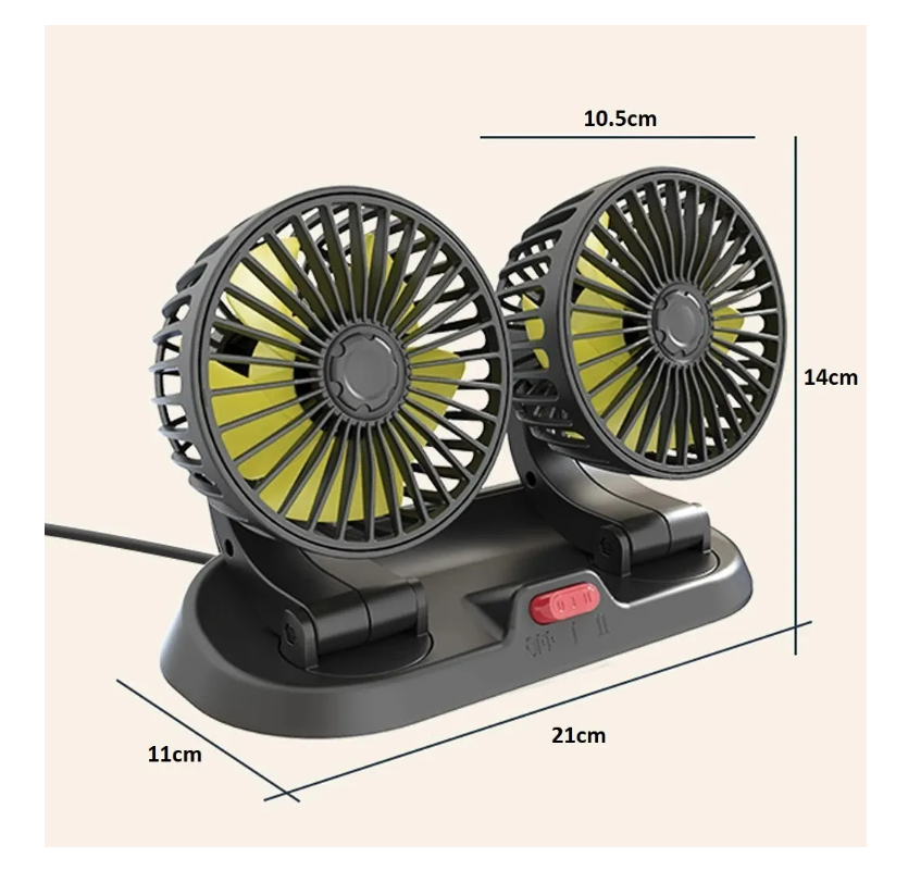 Mini Ventilador Usb Doble Sobremesa 5 Aspas Portatil Auto-4