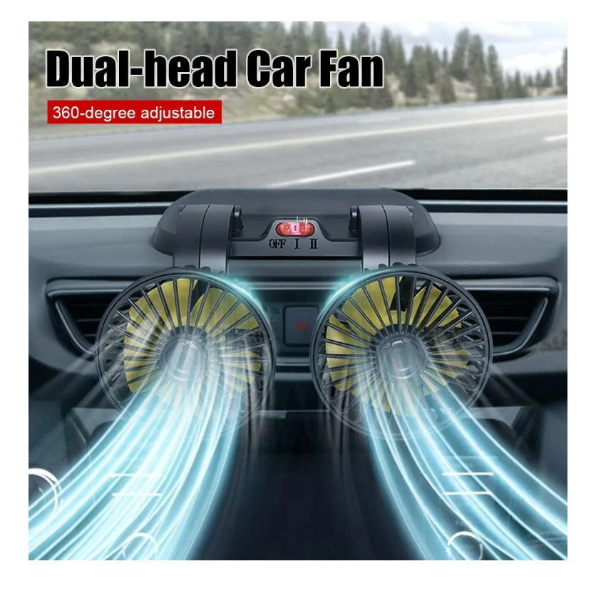 Mini Ventilador Usb Doble Sobremesa 5 Aspas Portatil Auto-5