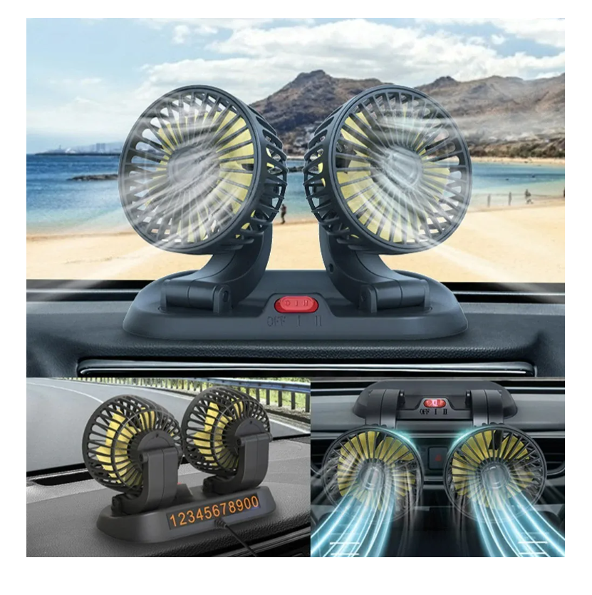 Mini Ventilador Usb Doble Sobremesa 5 Aspas Portatil Auto-7