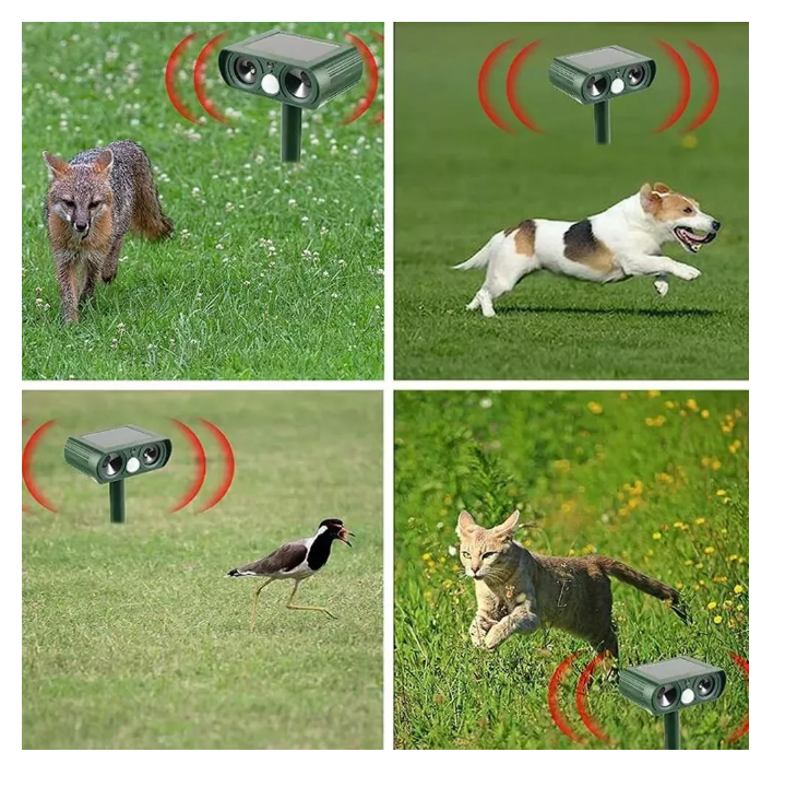 Repelente Gatos, Perros, Plagas De Jardin Ultrasonico, Solar-6