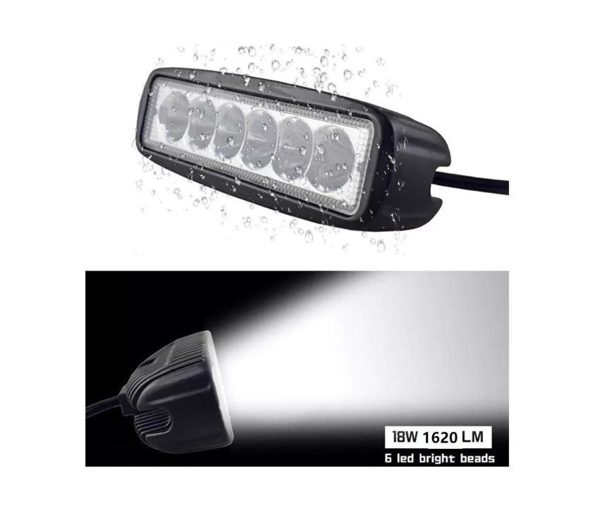 X2 Barra Luces Foco Neblinero Led 18w Auto Moto Caminoneta-1