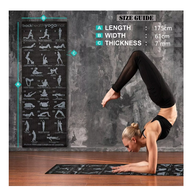 Colchoneta Mat Yoga Pilates Alfombra Ejercicio 7mm Pvc Pvc-3