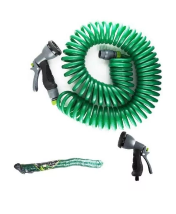 Manguera Extensible Con Pistola 15 Mts Rayun Color Verde-0