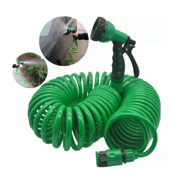 Manguera Extensible Con Pistola 15 Mts Rayun Color Verde-3