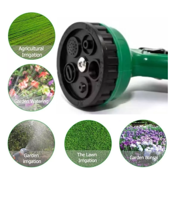 Manguera Extensible Con Pistola 15 Mts Rayun Color Verde-4