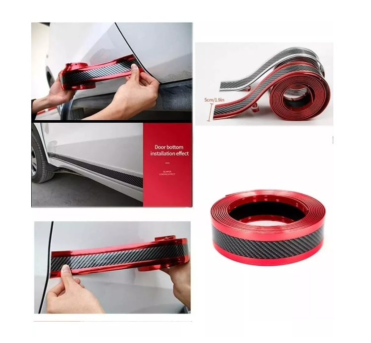 Cinta Fibra Carbono Protector Parachoques Pisadera 250x7cm-4
